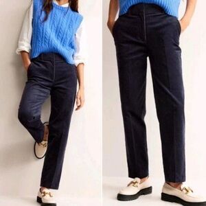 Boden Kew Classic Corduroy High Rise Ankle Trousers Navy size 12